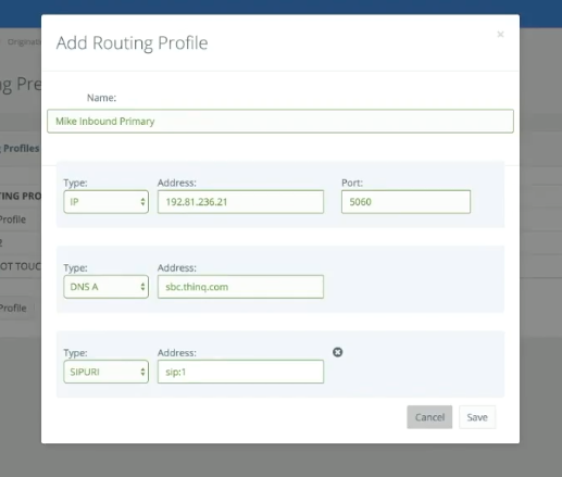 Call Routing Profile thinQ