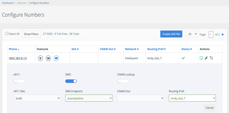 Text Enable Phone Numbers (DIDs) | Configure Numbers