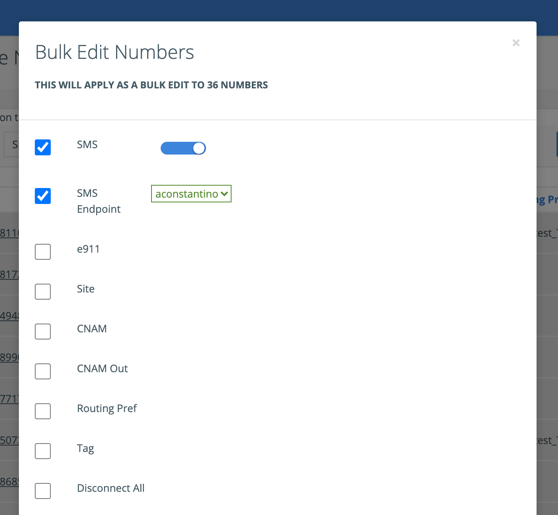 Text Enable Phone Numbers (DIDs) | Bulk Edit DIDs