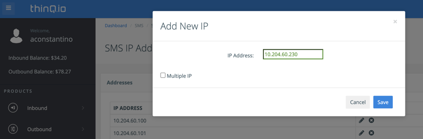 Text Enable Phone Numbers (DIDs) | IP Address