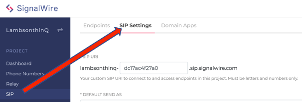 Set up SignalWire SIP Settings for thinQ