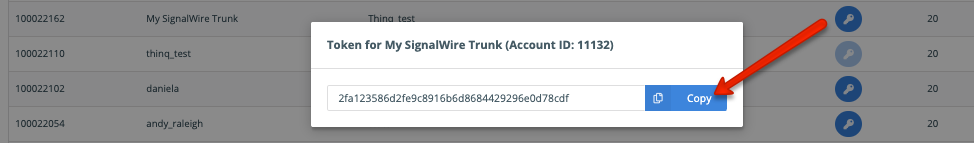 thinQ io Token for SignalWire