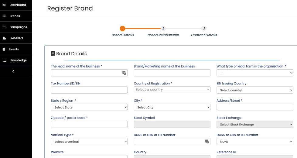 Register brands and campaigns with Commio