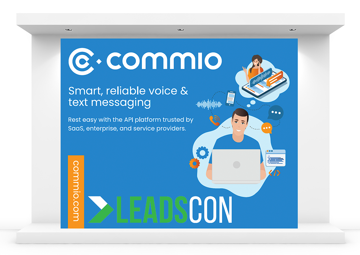 Commio Backdrop at LeadsCon